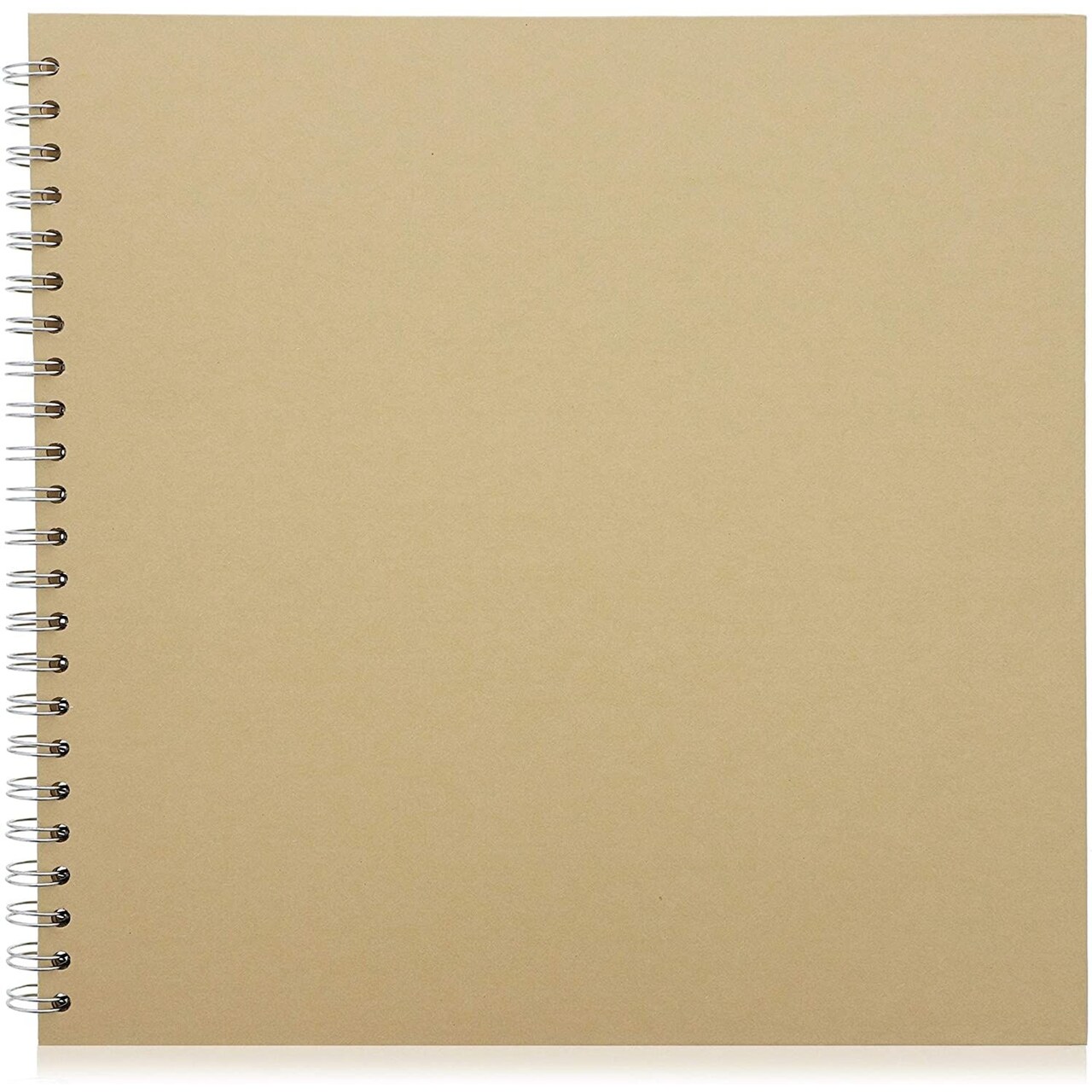 12x12 Album for Scrapbooking Hardcover, Kraft Paper Material Spiral Bound  Sketchbook for Drawing, Writing, Arts and Crafts Projects, Home, Office,  School (40 Sheets Total)